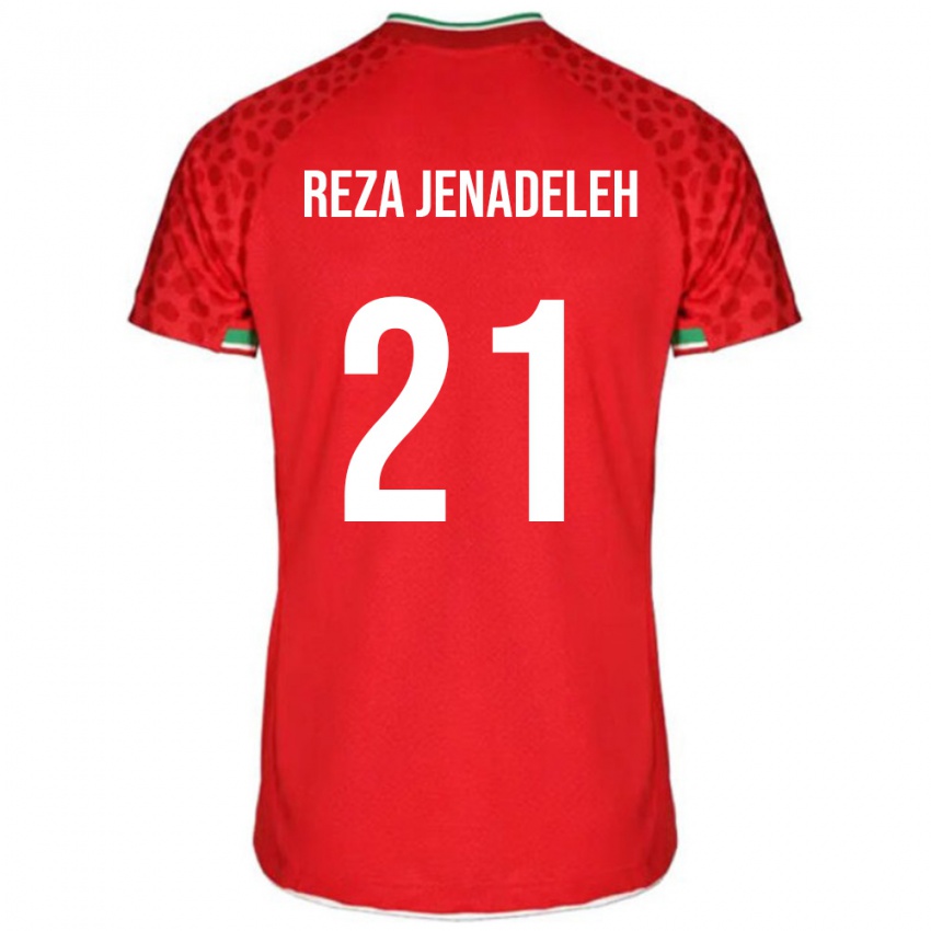 נשים איראן אחמד רזא ג'נאדלה #21 אדום לבן הרחק ג'רזי 26-28 חולצה קצרה