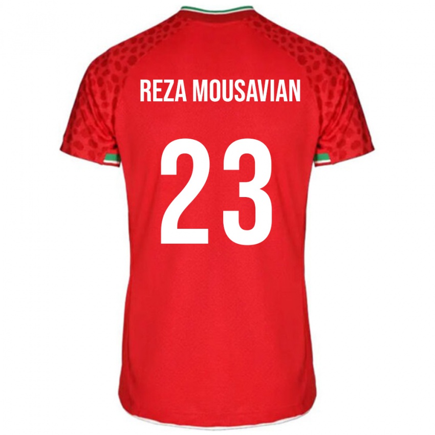 נשים איראן סייד רזה מוסביאן #23 אדום לבן הרחק ג'רזי 26-28 חולצה קצרה