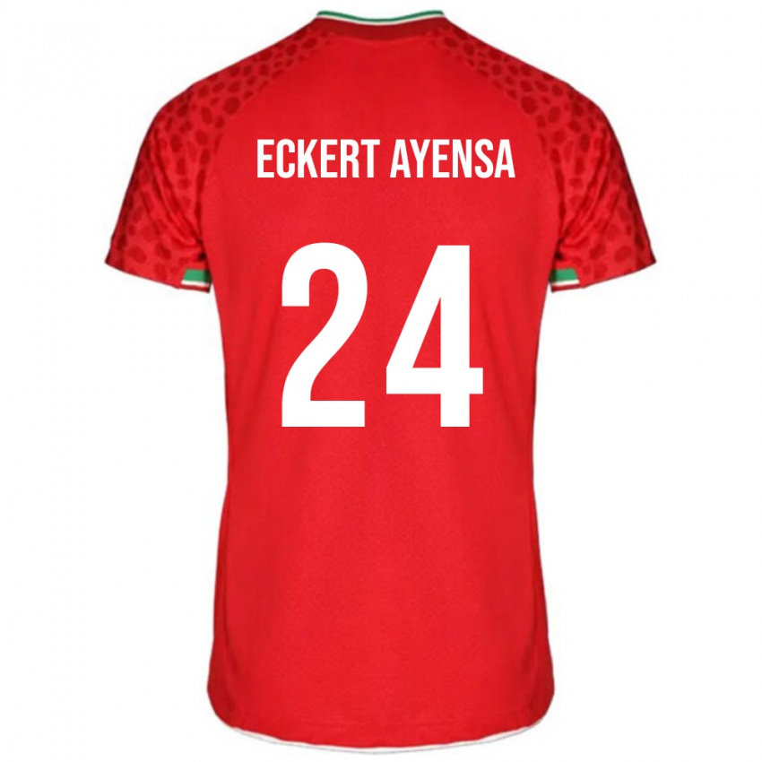 נשים איראן דניס אקרט #24 אדום לבן הרחק ג'רזי 26-28 חולצה קצרה