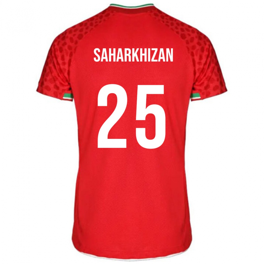 נשים איראן סעיד סחרחיזאן #25 אדום לבן הרחק ג'רזי 26-28 חולצה קצרה