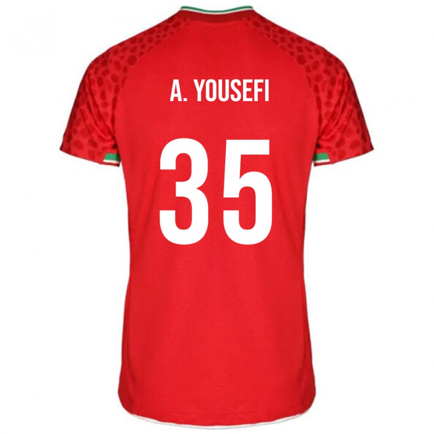 נשים איראן אריא יוספי #35 אדום לבן הרחק ג'רזי 26-28 חולצה קצרה