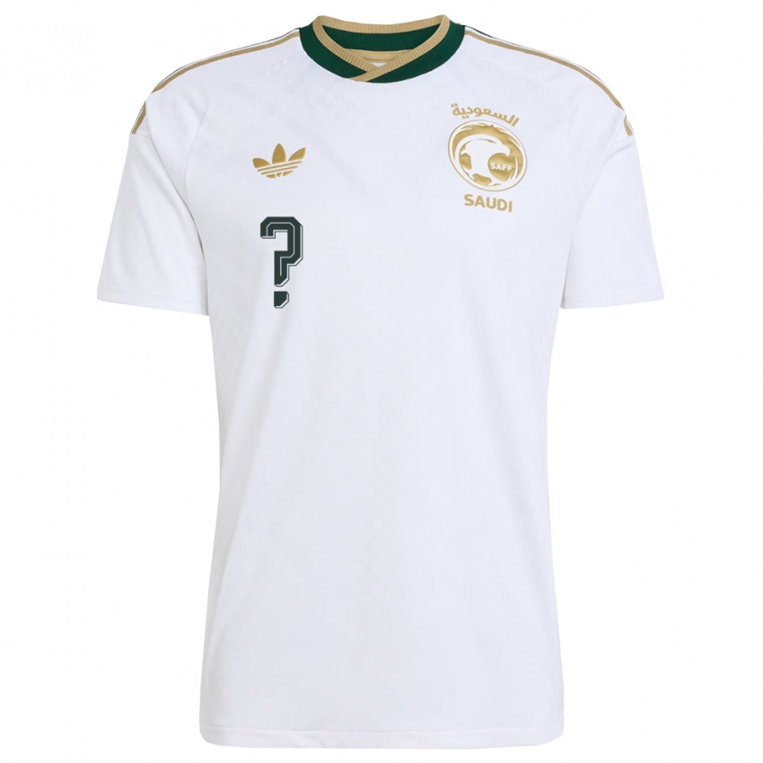 נשים ערב הסעודית מוחמד אחמד פלאתה #0 לבן ירוק זהב הרחק ג'רזי 26-28 חולצה קצרה