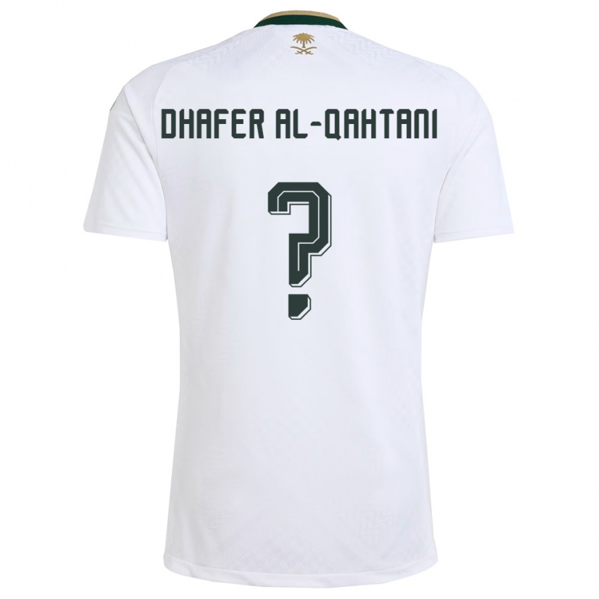 נשים ערב הסעודית Abdullah Dhafer Al-Qahtani #0 לבן ירוק זהב הרחק ג'רזי 26-28 חולצה קצרה