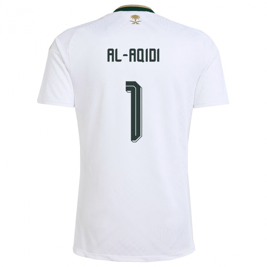 נשים ערב הסעודית נוואף אלעקידי #1 לבן ירוק זהב הרחק ג'רזי 26-28 חולצה קצרה