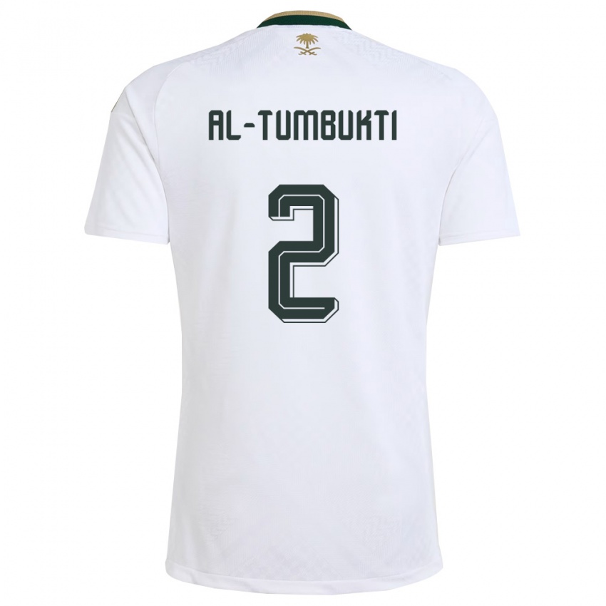 נשים ערב הסעודית Saud Al-Tumbukti #2 לבן ירוק זהב הרחק ג'רזי 26-28 חולצה קצרה