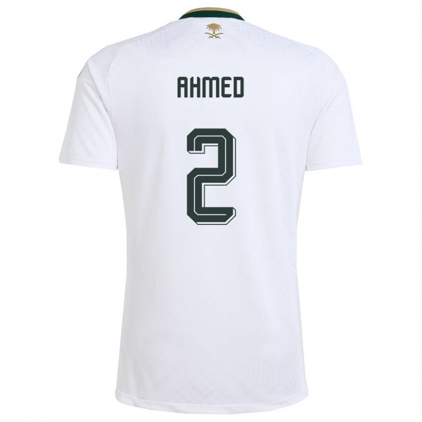 נשים ערב הסעודית Thari Ahmed #2 לבן ירוק זהב הרחק ג'רזי 26-28 חולצה קצרה