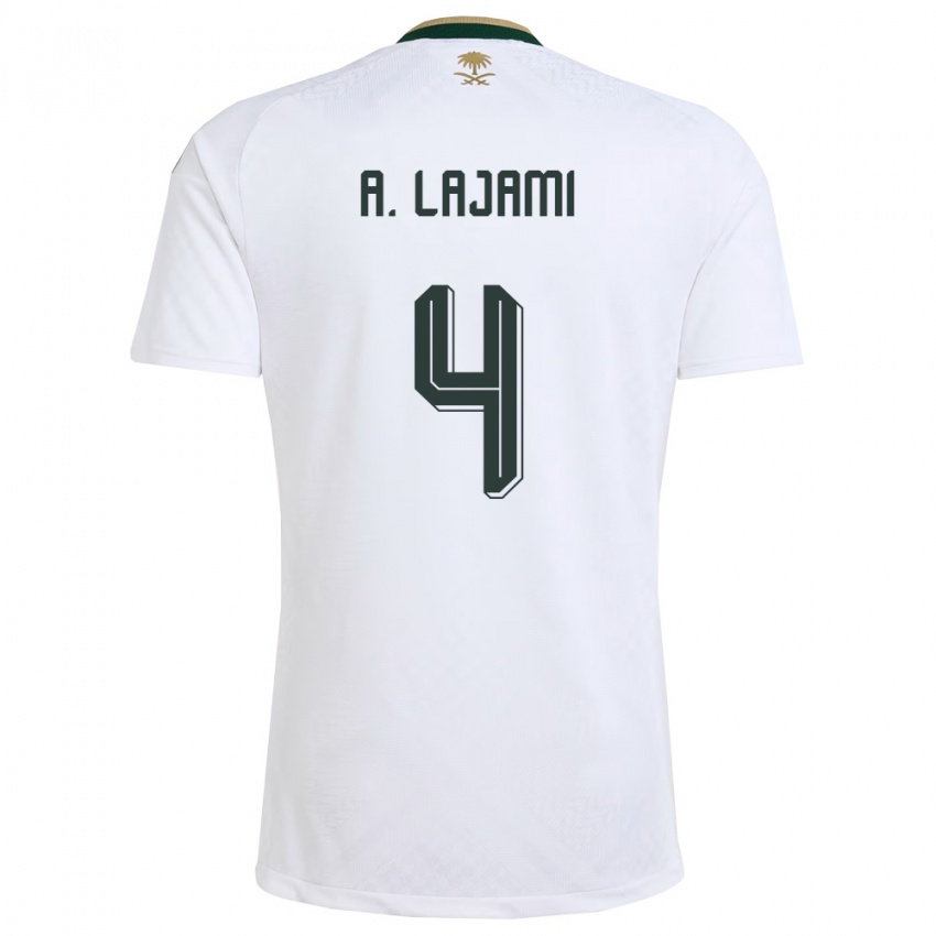 נשים ערב הסעודית עלי לאג'אמי #4 לבן ירוק זהב הרחק ג'רזי 26-28 חולצה קצרה