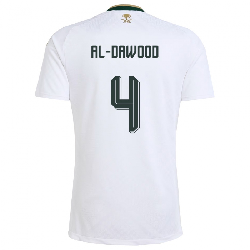 נשים ערב הסעודית Mishaal Al-Dawood #4 לבן ירוק זהב הרחק ג'רזי 26-28 חולצה קצרה