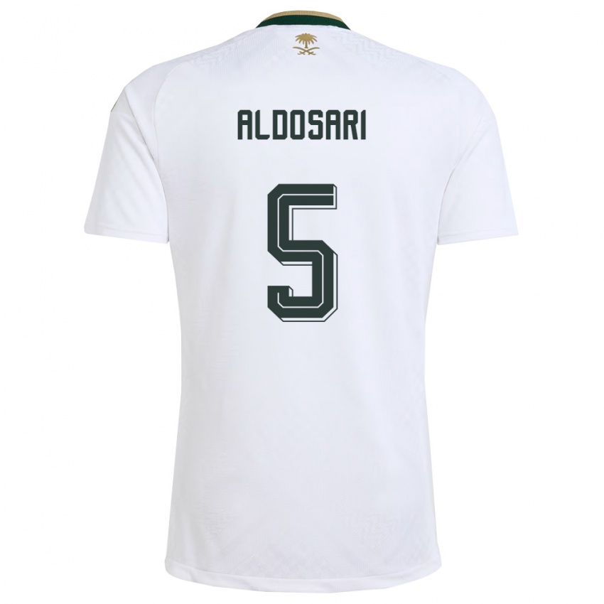 נשים ערב הסעודית מוחמד אלדוסארי #5 לבן ירוק זהב הרחק ג'רזי 26-28 חולצה קצרה