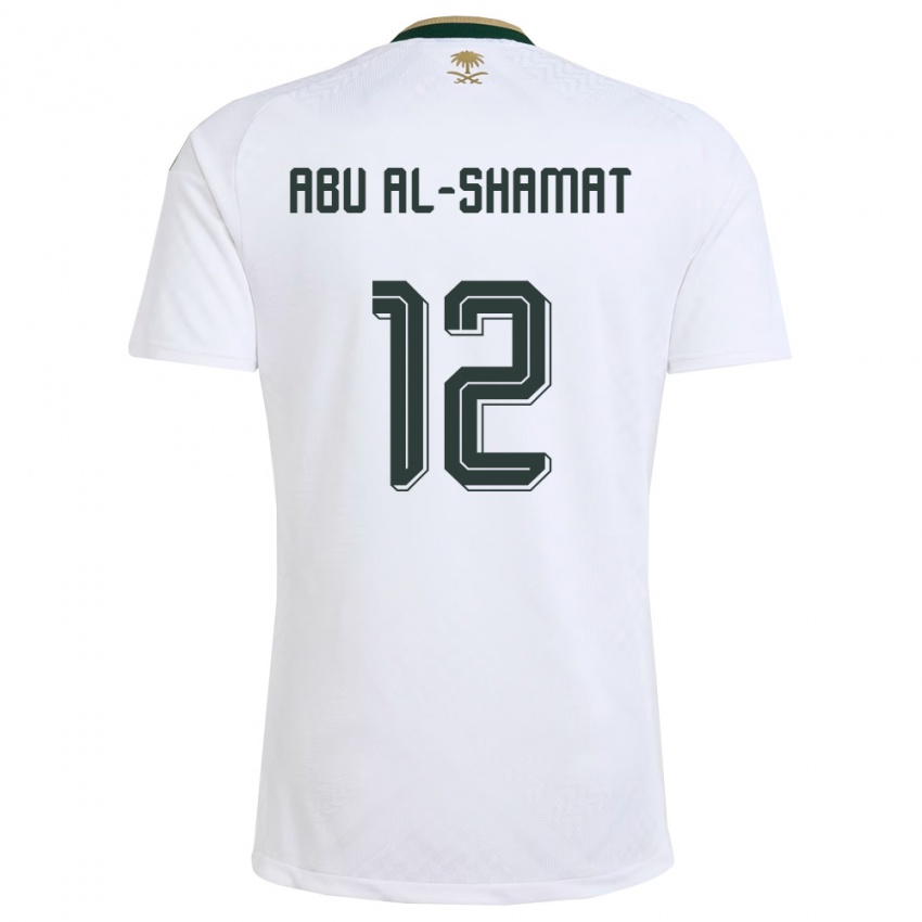 נשים ערב הסעודית Mohammed Abu Al-Shamat #12 לבן ירוק זהב הרחק ג'רזי 26-28 חולצה קצרה