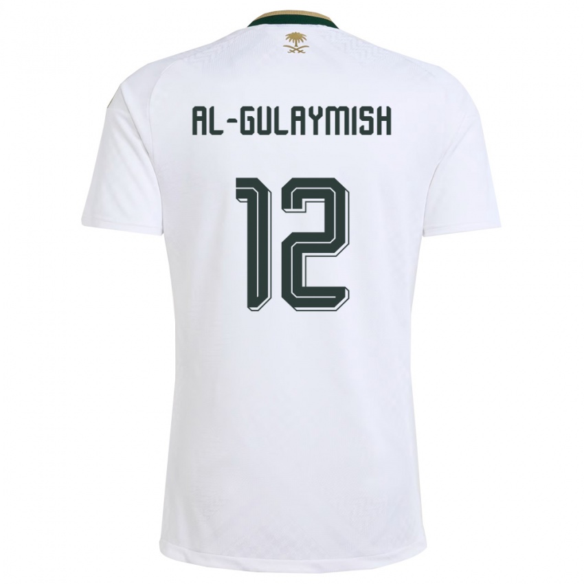 נשים ערב הסעודית Nawaf Al-Gulaymish #12 לבן ירוק זהב הרחק ג'רזי 26-28 חולצה קצרה