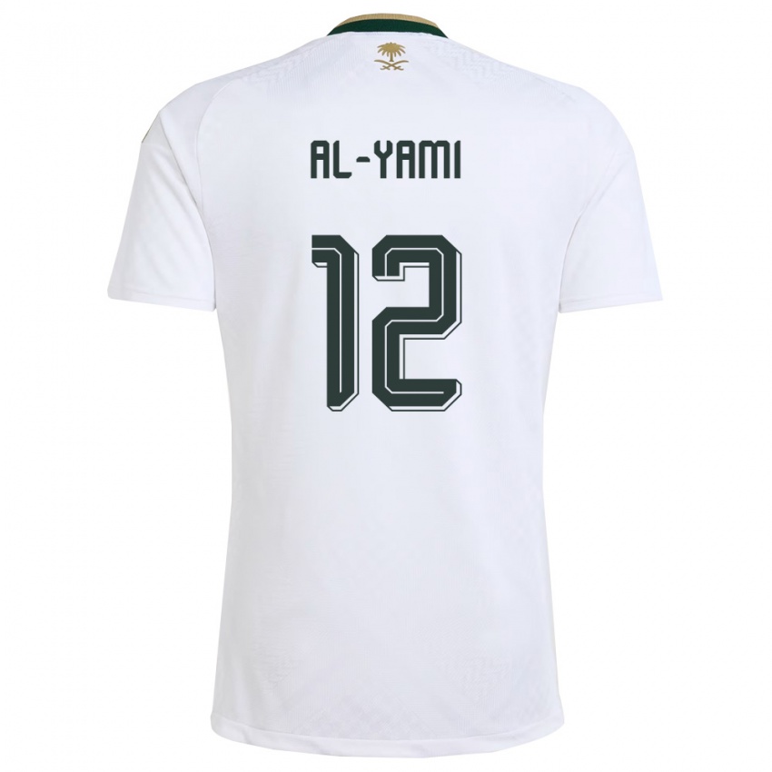 נשים ערב הסעודית Marwan Al-Yami #12 לבן ירוק זהב הרחק ג'רזי 26-28 חולצה קצרה