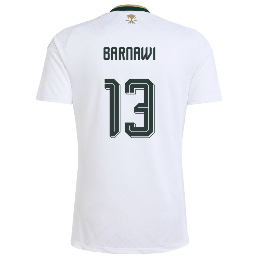 נשים ערב הסעודית עבדולסלאם ברנאווי #13 לבן ירוק זהב הרחק ג'רזי 26-28 חולצה קצרה