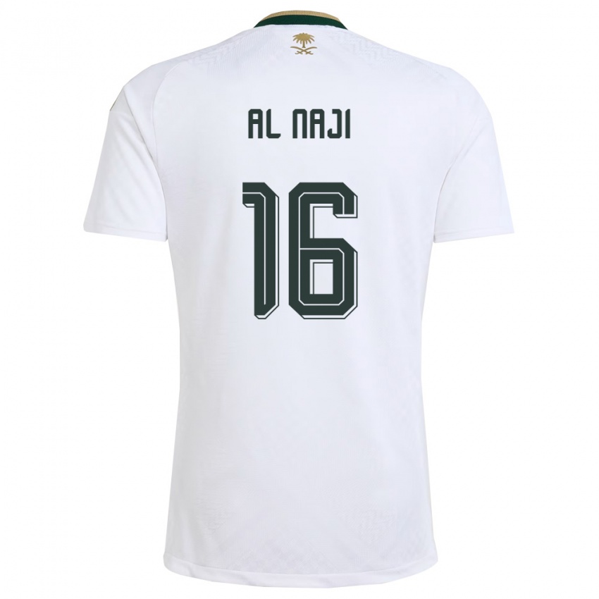 נשים ערב הסעודית סאמי אל-נאג'י #16 לבן ירוק זהב הרחק ג'רזי 26-28 חולצה קצרה