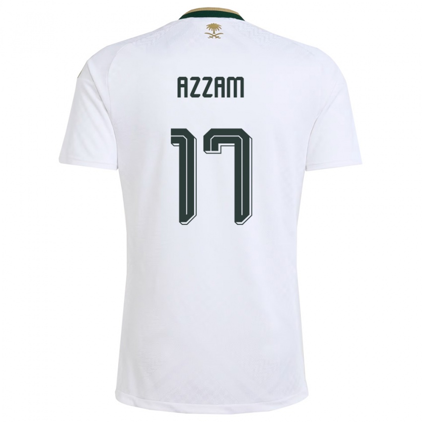 נשים ערב הסעודית Ibrahim Azzam #17 לבן ירוק זהב הרחק ג'רזי 26-28 חולצה קצרה