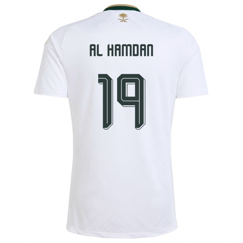 נשים ערב הסעודית עבדולה אלחמדאן #19 לבן ירוק זהב הרחק ג'רזי 26-28 חולצה קצרה