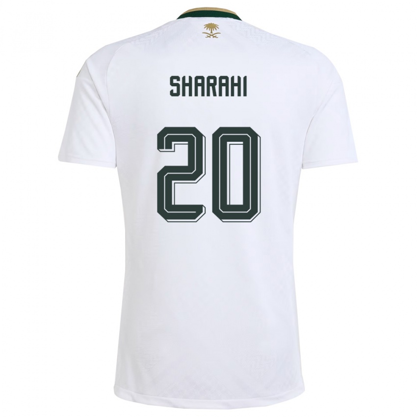 נשים ערב הסעודית Anwar Sharahi #20 לבן ירוק זהב הרחק ג'רזי 26-28 חולצה קצרה