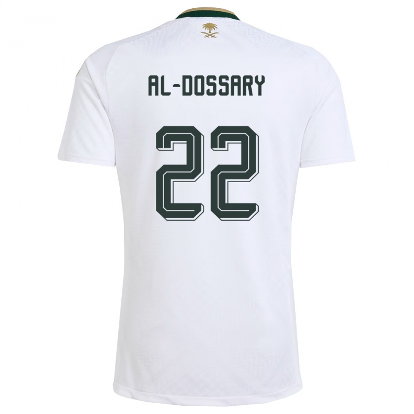 נשים ערב הסעודית Khalid Al-Dossary #22 לבן ירוק זהב הרחק ג'רזי 26-28 חולצה קצרה