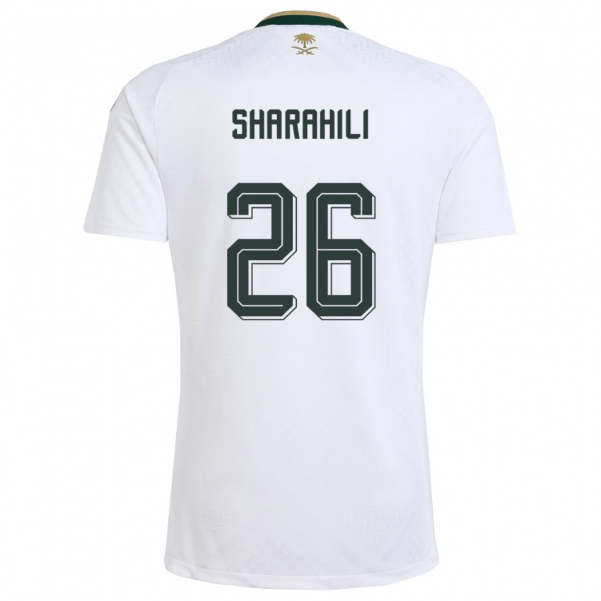 נשים ערב הסעודית ריאד שראחילי #26 לבן ירוק זהב הרחק ג'רזי 26-28 חולצה קצרה