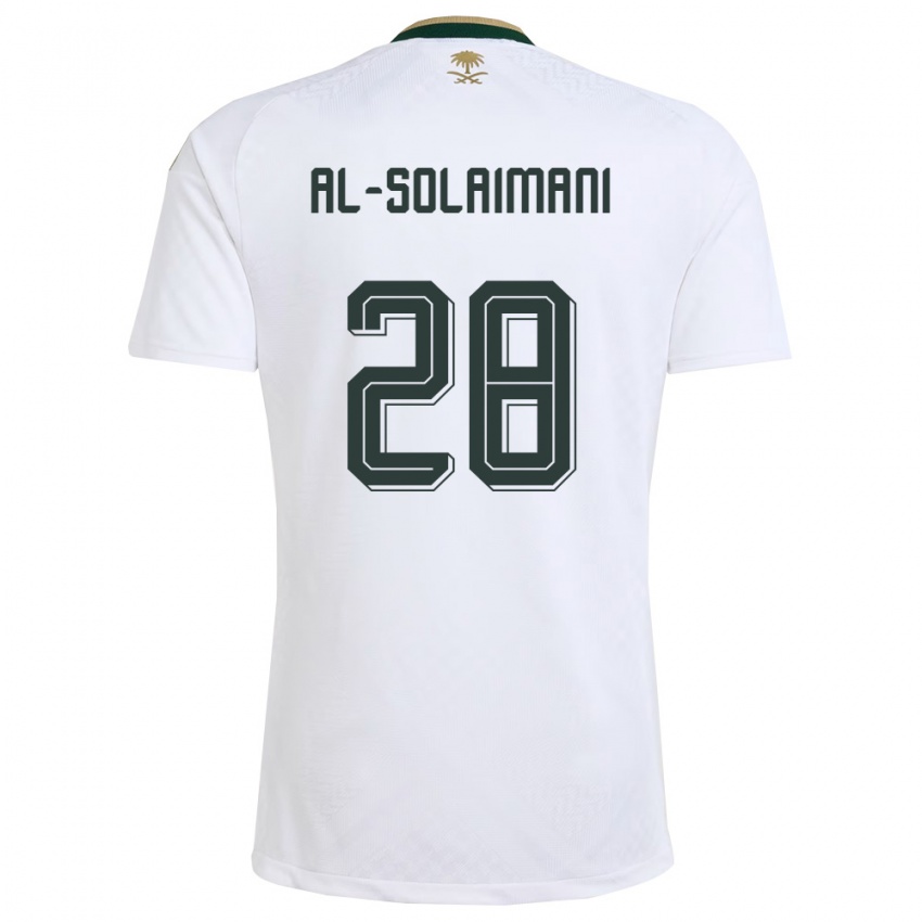 נשים ערב הסעודית Solaiman Al-Solaimani #28 לבן ירוק זהב הרחק ג'רזי 26-28 חולצה קצרה