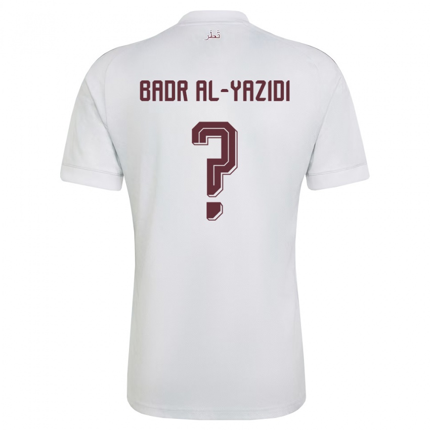 נשים קטאר Abdullah Badr Al-Yazidi #0 לבן בורדו הרחק ג'רזי 26-28 חולצה קצרה