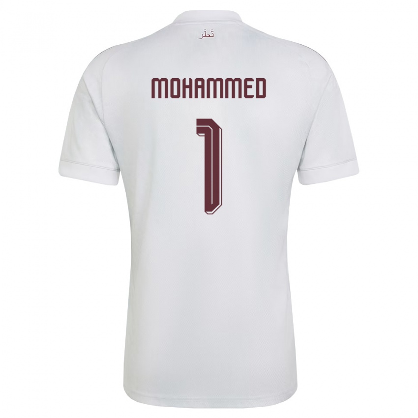 נשים קטאר Bakri Mohammed #1 לבן בורדו הרחק ג'רזי 26-28 חולצה קצרה
