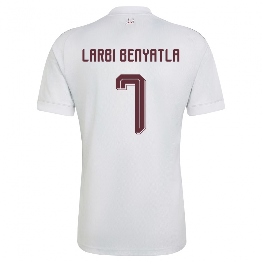 נשים קטאר Dhiaeddine Larbi Benyatla #7 לבן בורדו הרחק ג'רזי 26-28 חולצה קצרה