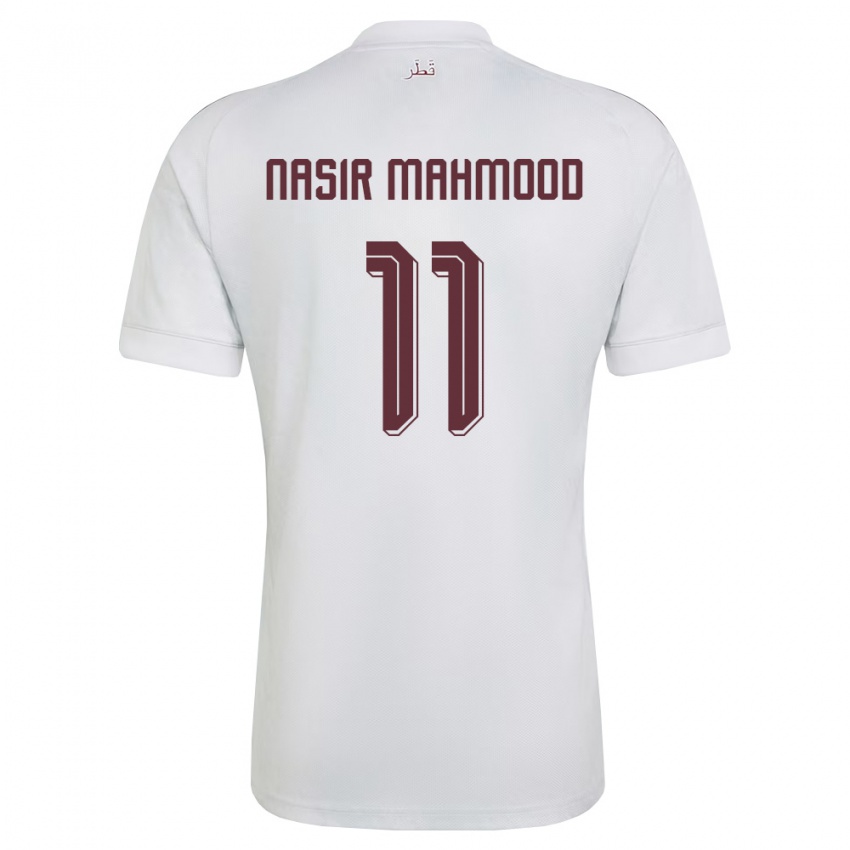 נשים קטאר Ahmad Nasir Mahmood #11 לבן בורדו הרחק ג'רזי 26-28 חולצה קצרה