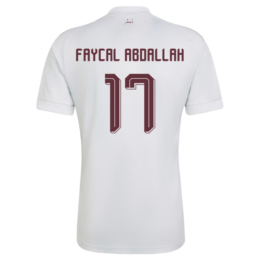 נשים קטאר Jude Faycal Abdallah #17 לבן בורדו הרחק ג'רזי 26-28 חולצה קצרה