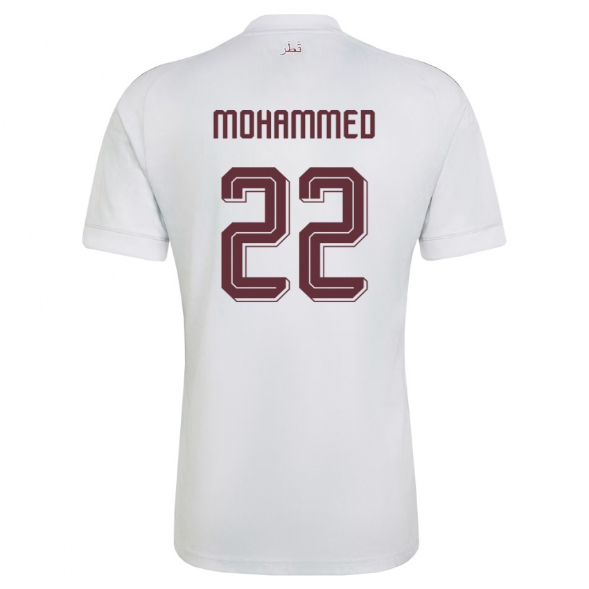 נשים קטאר Ali Mohammed #22 לבן בורדו הרחק ג'רזי 26-28 חולצה קצרה