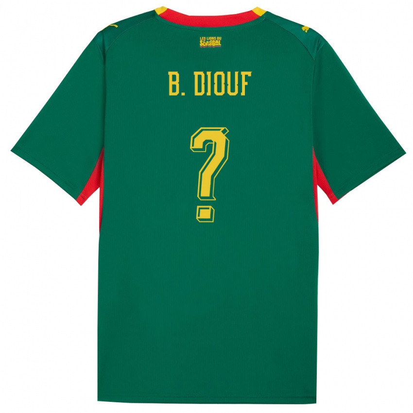 נשים סנגל El Hadji Bilal Diouf #0 ירוק צהוב אדום הרחק ג'רזי 26-28 חולצה קצרה