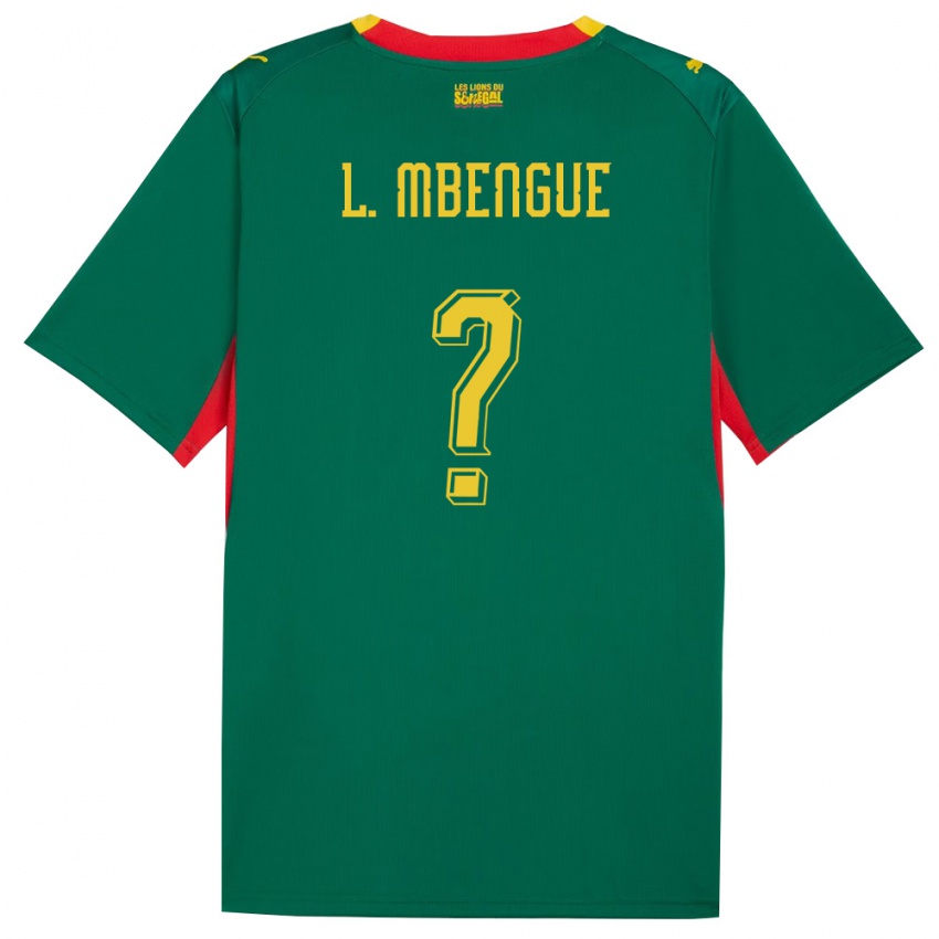 נשים סנגל Lamine Mbengue #0 ירוק צהוב אדום הרחק ג'רזי 26-28 חולצה קצרה