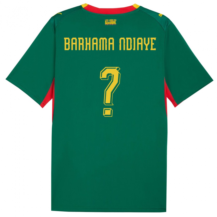 נשים סנגל Sidy Barhama Ndiaye #0 ירוק צהוב אדום הרחק ג'רזי 26-28 חולצה קצרה