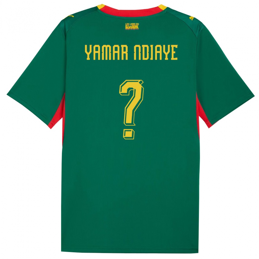 נשים סנגל El Hadj Yamar Ndiaye #0 ירוק צהוב אדום הרחק ג'רזי 26-28 חולצה קצרה