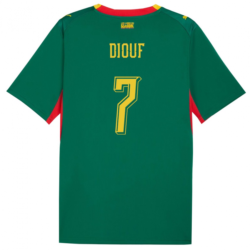 נשים סנגל עומאר דיוף #7 ירוק צהוב אדום הרחק ג'רזי 26-28 חולצה קצרה