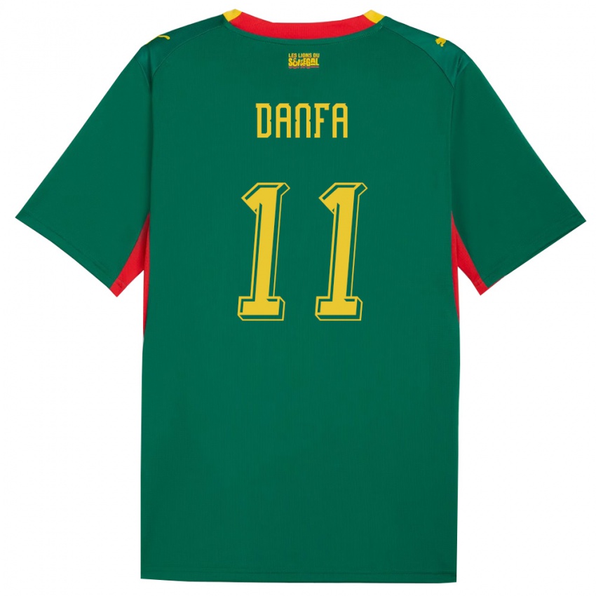 נשים סנגל ממאדו דנפה #11 ירוק צהוב אדום הרחק ג'רזי 26-28 חולצה קצרה