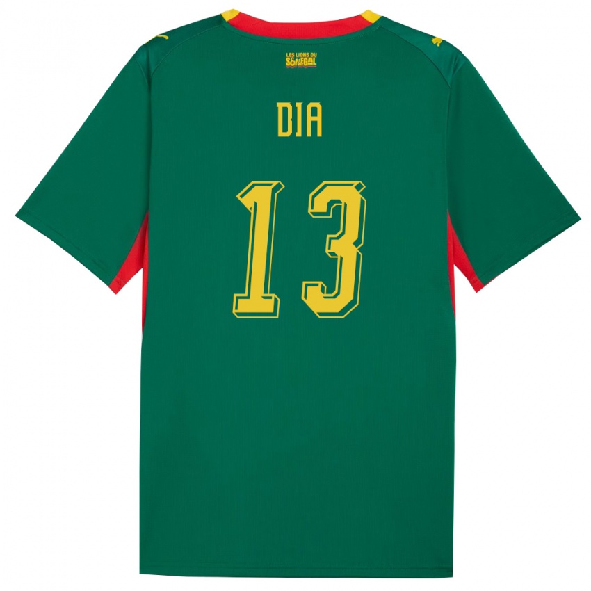 נשים סנגל Abdourahmane Dia #13 ירוק צהוב אדום הרחק ג'רזי 26-28 חולצה קצרה