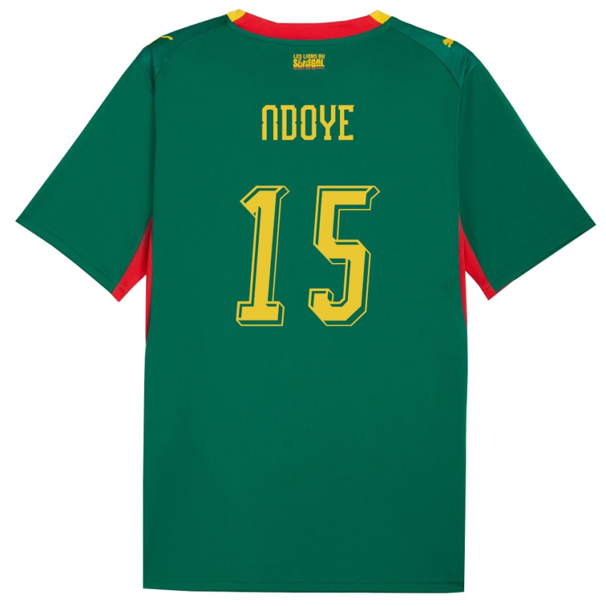 נשים סנגל Abdoulaye Ndoye #15 ירוק צהוב אדום הרחק ג'רזי 26-28 חולצה קצרה
