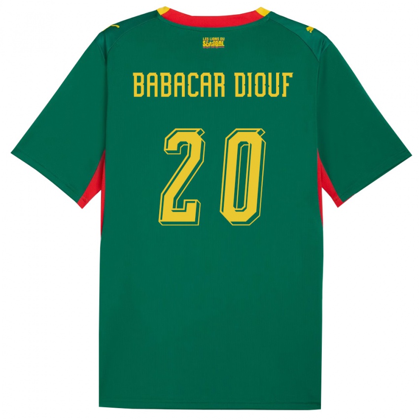 נשים סנגל Khalifa Babacar Diouf #20 ירוק צהוב אדום הרחק ג'רזי 26-28 חולצה קצרה