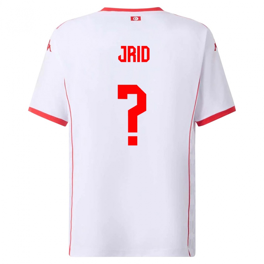 נשים תוניסיה Chamseddine Jrid #0 לבן אדום הרחק ג'רזי 26-28 חולצה קצרה