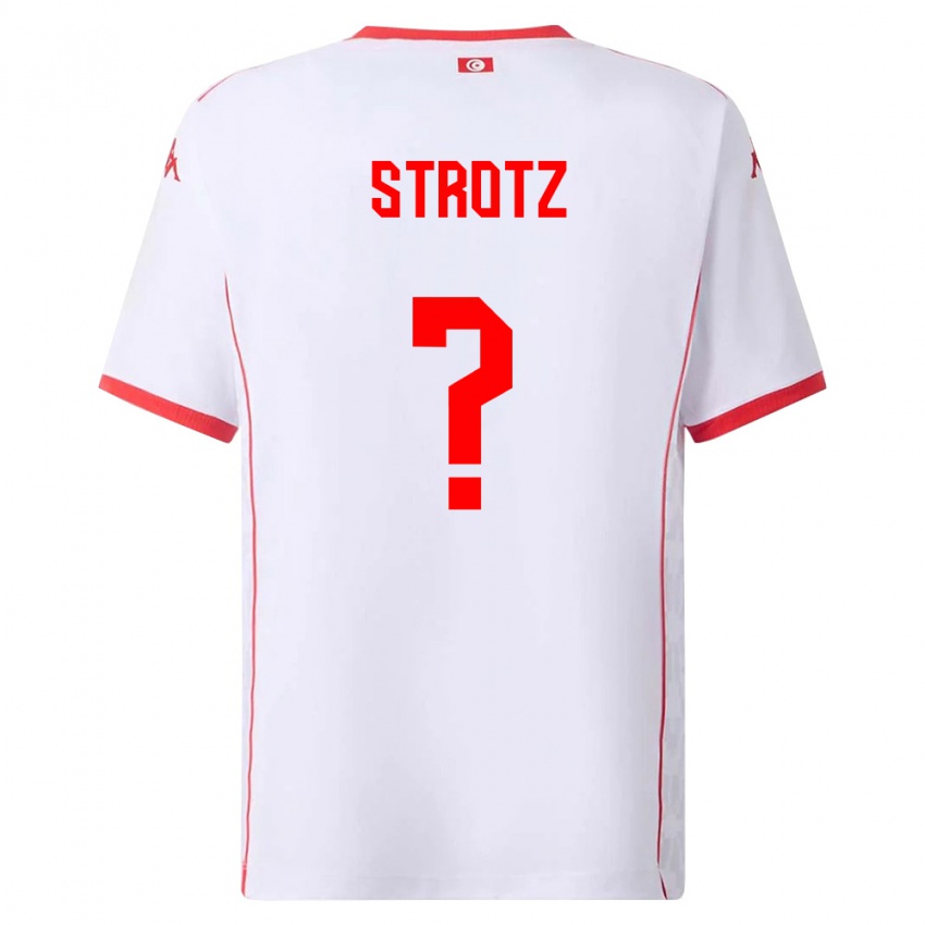 נשים תוניסיה Noam Strotz #0 לבן אדום הרחק ג'רזי 26-28 חולצה קצרה