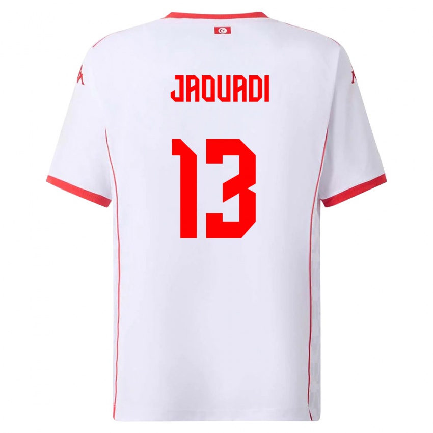 נשים תוניסיה Assim Jaouadi #13 לבן אדום הרחק ג'רזי 26-28 חולצה קצרה
