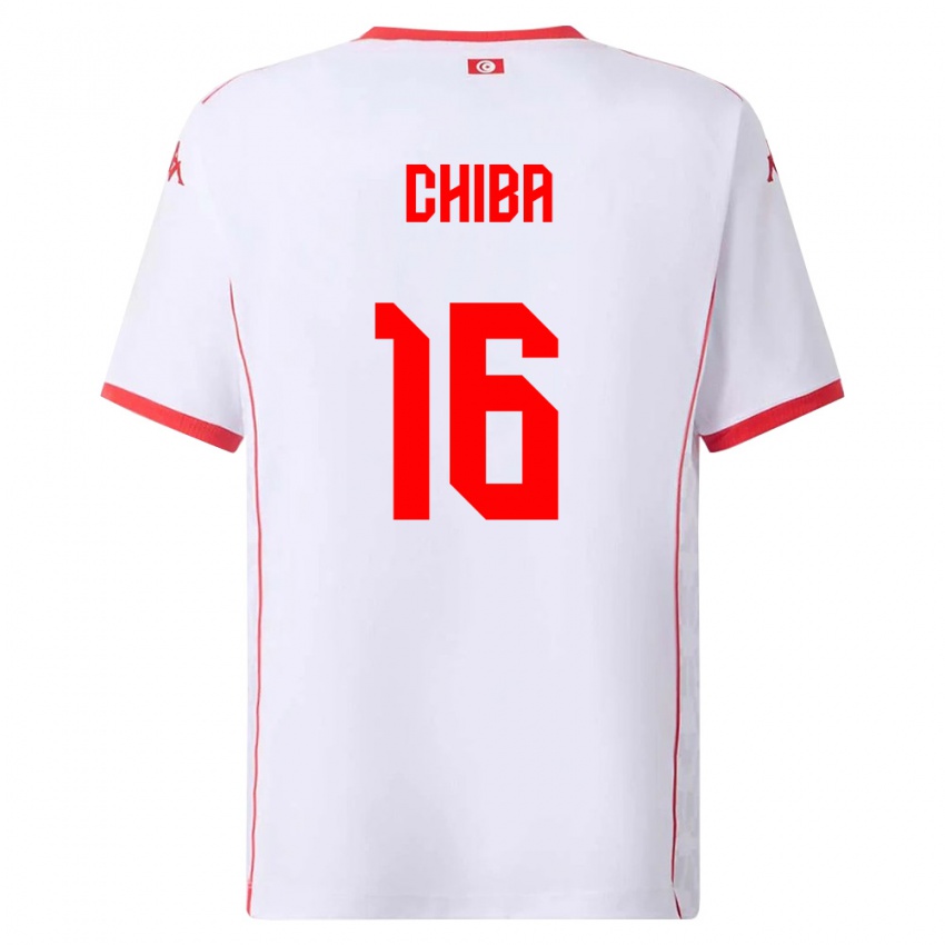נשים תוניסיה Adem Chiba #16 לבן אדום הרחק ג'רזי 26-28 חולצה קצרה