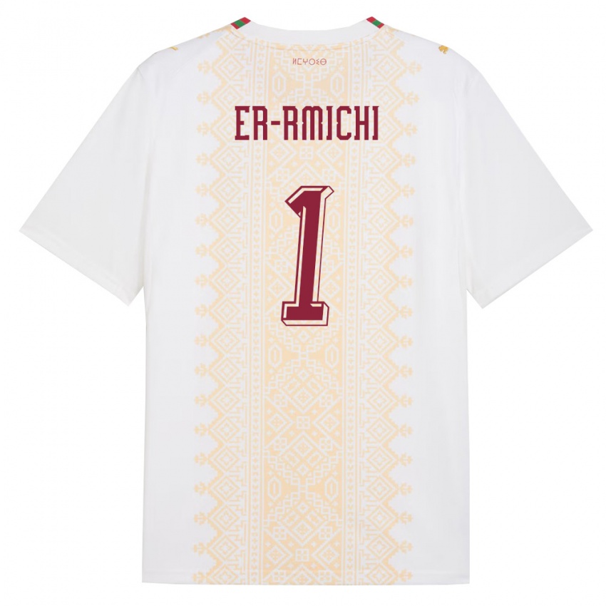 נשים מָרוֹקוֹ חדיג'ה אר רמיצ'י #1 לבן זהב אדום הרחק ג'רזי 26-28 חולצה קצרה