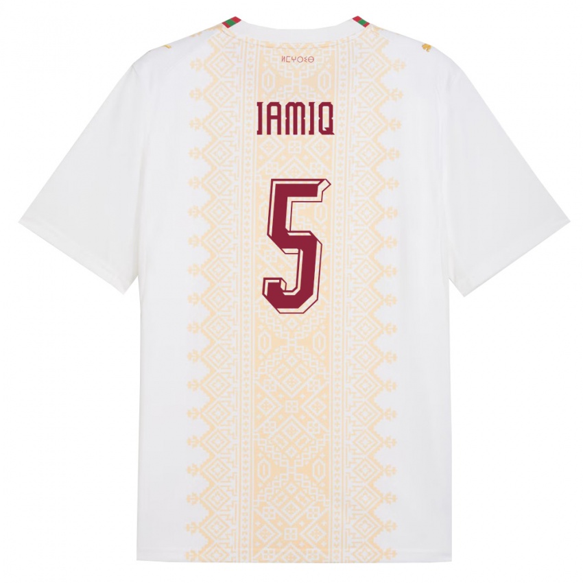 נשים מָרוֹקוֹ ג'וואד ימיק #5 לבן זהב אדום הרחק ג'רזי 26-28 חולצה קצרה