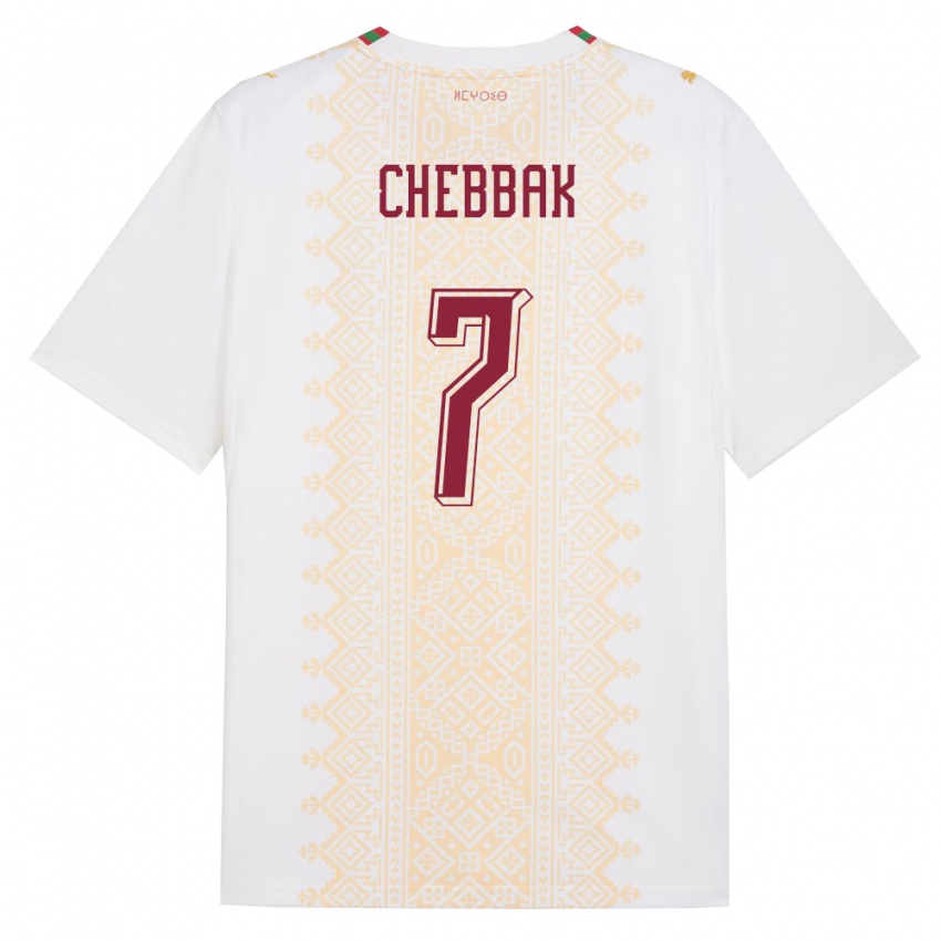 נשים מָרוֹקוֹ גיזלן צ'באק #7 לבן זהב אדום הרחק ג'רזי 26-28 חולצה קצרה