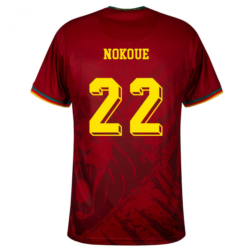 נשים קמרון Bryan Nokoue #22 אדום עמוק ירוק צהוב הרחק ג'רזי 26-28 חולצה קצרה