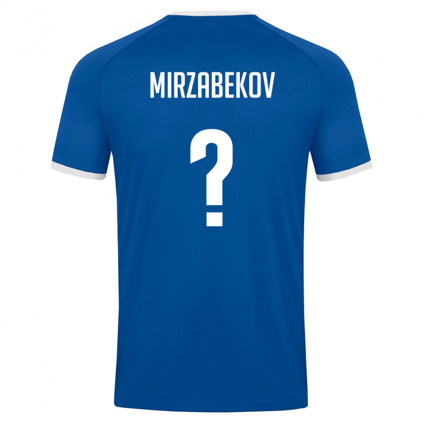 ילדים אוזבקיסטן Damir Mirzabekov #0 כחול מלכותי לבן ג'רזי ביתית 26-28 חולצה קצרה