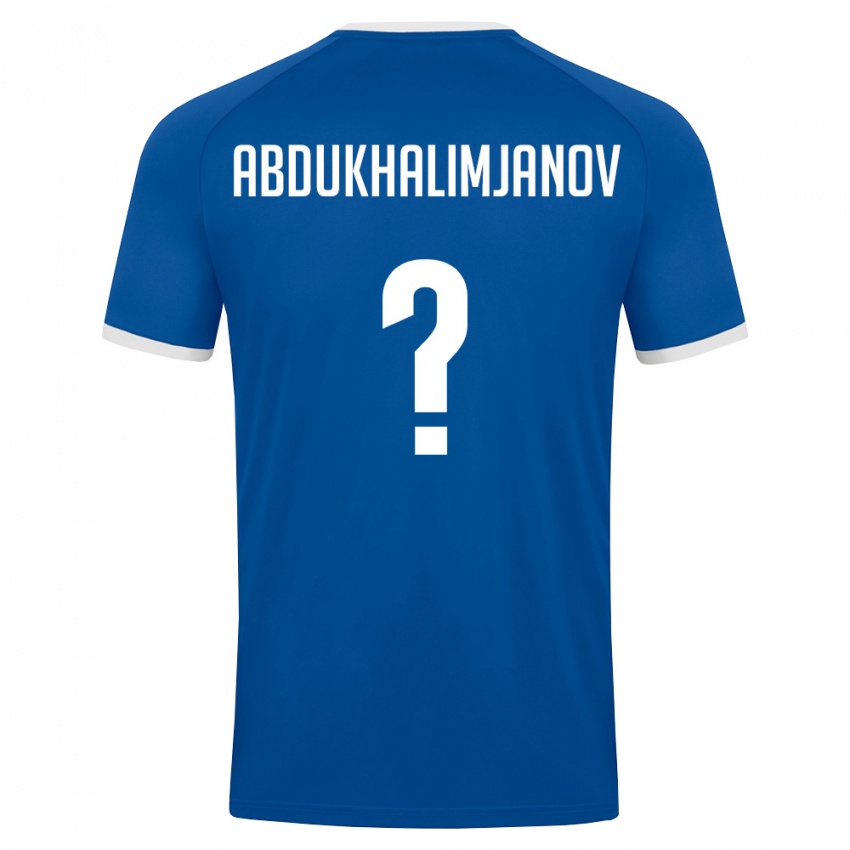 ילדים אוזבקיסטן Timur Abdukhalimjanov #0 כחול מלכותי לבן ג'רזי ביתית 26-28 חולצה קצרה