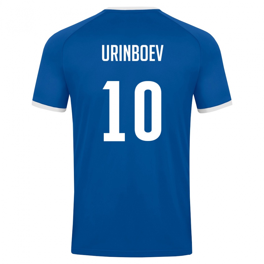 ילדים אוזבקיסטן Mukhammadali Urinboev #10 כחול מלכותי לבן ג'רזי ביתית 26-28 חולצה קצרה